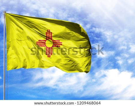 flag State of New Mexico on a flagpole