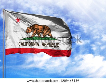 flag State of California on a flagpole