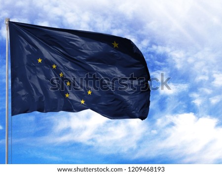 flag State of Alaska on a flagpole