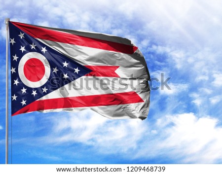 flag State of Ohio on a flagpole