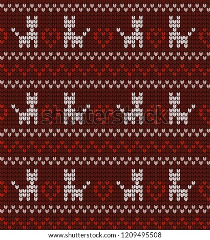 knitted seamless pattern with cats