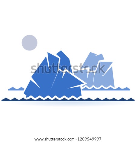 Seascape with icebergs