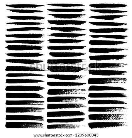Set of brush stroke, Black ink grunge brush strokes. Vector illustration.