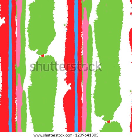 Grunge Background with Stripes. Painted Lines. Texture with Vertical Brush Strokes. Scribbled Grunge Motif for Sportswear, Fabric, Cloth. Trendy Vector Background