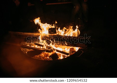 photo of flames of a burning bonfire