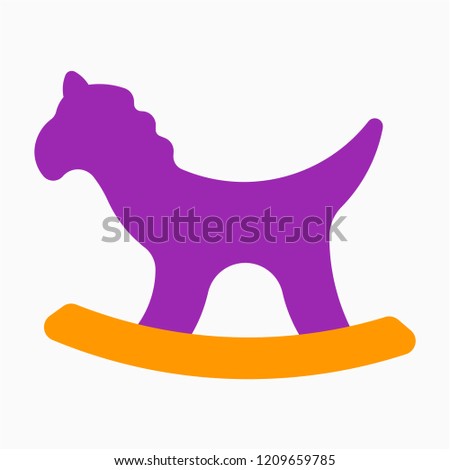 Flat hobby horse pixel perfect vector icon