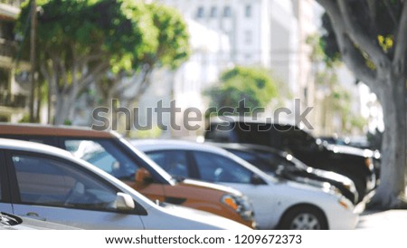 background plate of parked cars and urban cityscape for compositing