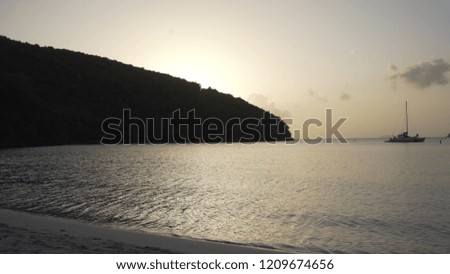 Background Plate of Silhouetted sunset shot of St John's island 