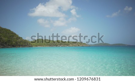 Background Plate of St John's Island boarding the blue Caribbean ocean