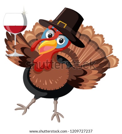A happy turkey character illustration