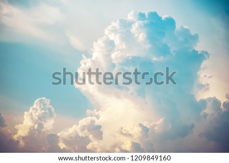 Blue sky and clouds background, Retro Vintage effect style pictures.