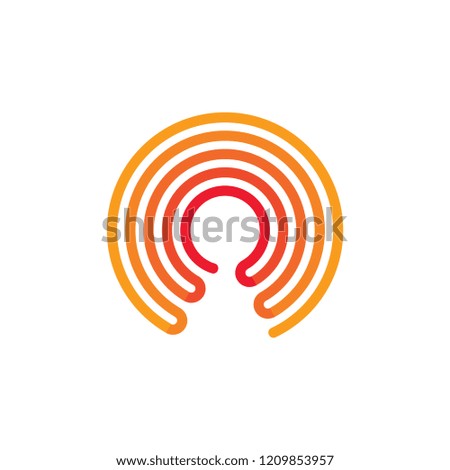 stripes sun circle geometric gradient logo 