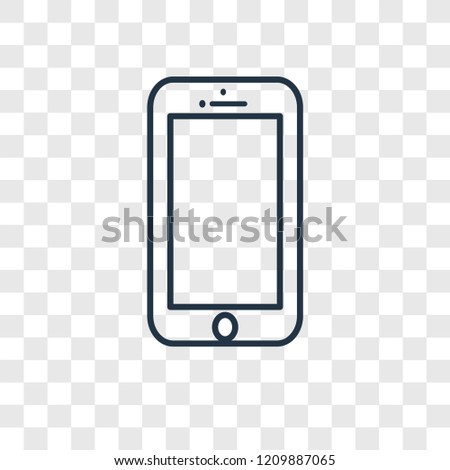 Smartphone concept vector linear icon isolated on transparent background, Smartphone concept transparency concept in outline style