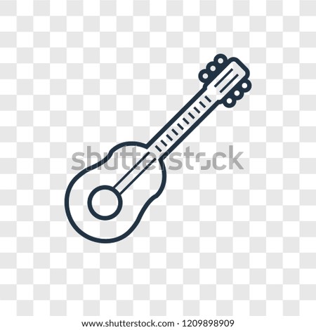 Guitar toy concept vector linear icon isolated on transparent background, Guitar toy concept transparency concept in outline style
