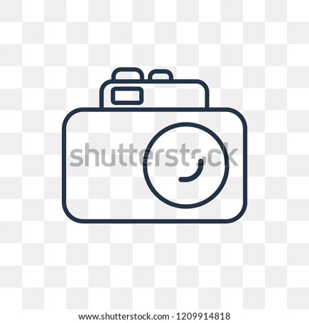Vintage Camera vector outline icon isolated on transparent background, high quality linear Vintage Camera transparency concept can be used web and mobile