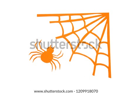 Halloween concept object isolated on white , paper cut