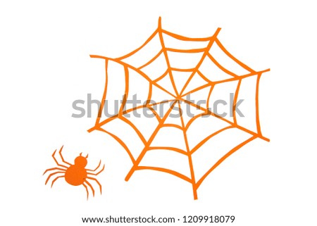 Halloween concept object isolated on white , paper cut