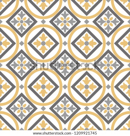 Decorative pattern for the background, tile and textiles.
It is assembled from modular parts. Vector. Seamless.