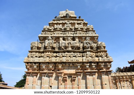 Ancient Hindu Temple. The picture was taken from the Bhoga Yoga Nadishwara temple Karnataka