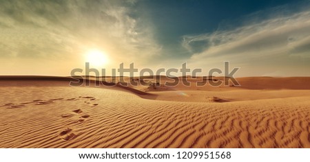 nature landscape desert sand sky Royalty-Free Stock Photo #1209951568