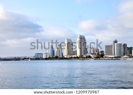 View of San Diego from Coronado. San Diego Bay.