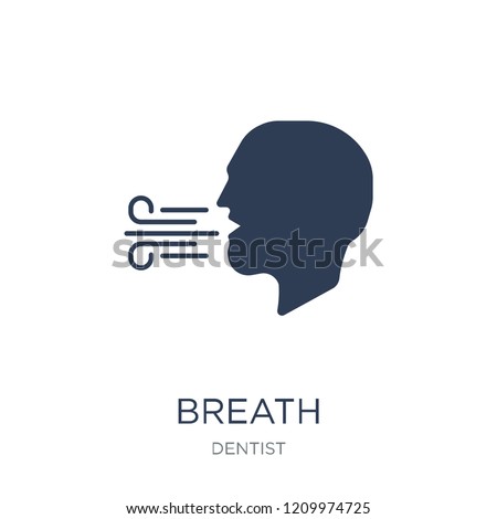 Breath icon. Trendy flat vector Breath icon on white background from Dentist collection, vector illustration can be use for web and mobile, eps10