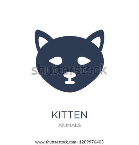 kitten icon. Trendy flat vector kitten icon on white background from animals collection, vector illustration can be use for web and mobile, eps10
