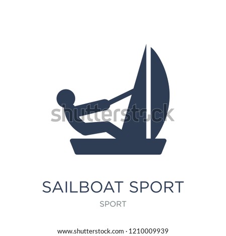Sailboat sport icon. Trendy flat vector Sailboat sport icon on white background from sport collection, vector illustration can be use for web and mobile, eps10