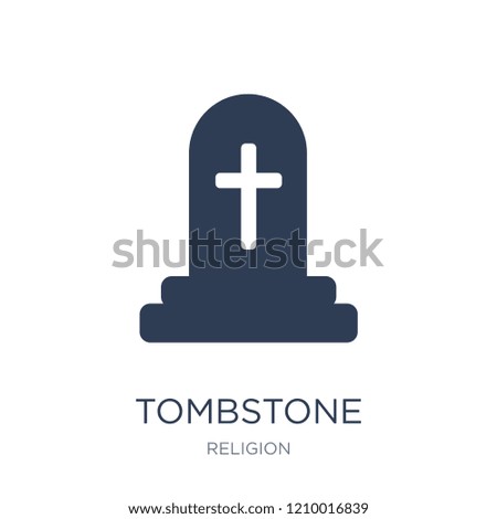 Tombstone icon. Trendy flat vector Tombstone icon on white background from Religion collection, vector illustration can be use for web and mobile, eps10