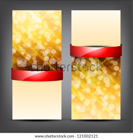 Elegant greeting cards with bows and copy space.