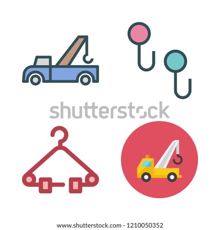 hook icon set. vector set about hanger and crane icons set.