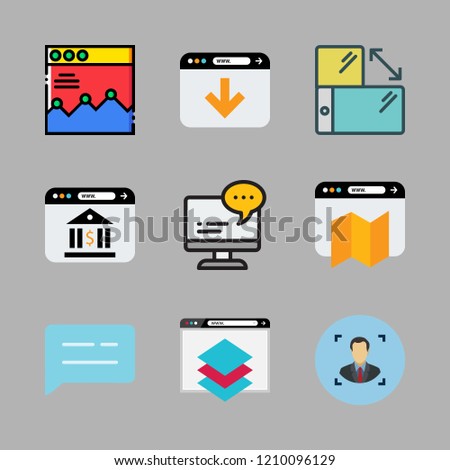 online icon set. vector set about computer, browser, smartphone and user icons set.