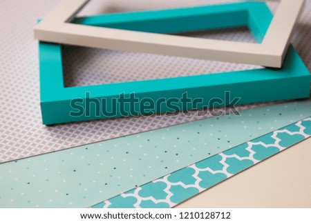 Abstract background geometric flat minimal design. Pastel colors. Frames and color paper.