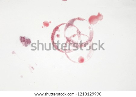 Wine glass stain circles in red tones with realistic gradient shading. Isolated on white