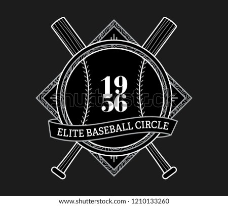 Elite baseball circle white on black is a vector illustration about sport