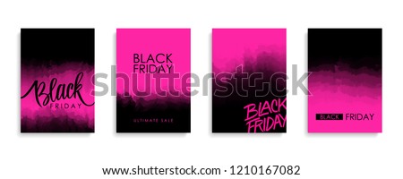 Black Friday Sale promotional flyers or covers set for black friday shopping, business, commerce, promotion and advertising. Vector illustration.