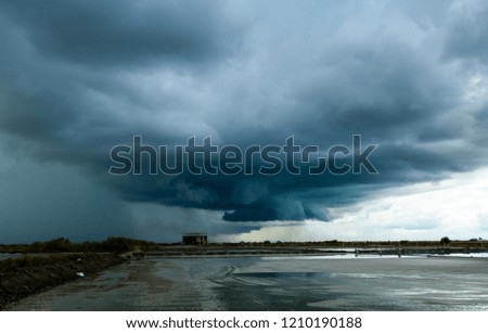 Storm clouds with the rain. Nature Environment Dark huge cloud sky black stormy cloud