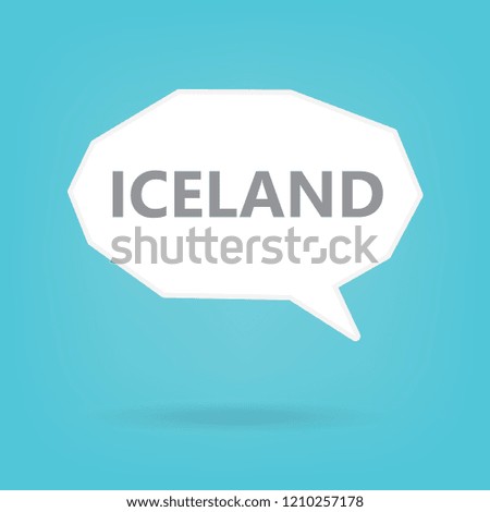 Iceland word on a speech bubble- vector illustration