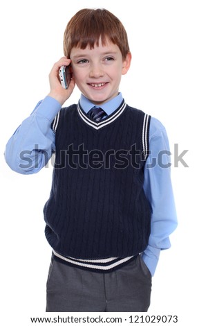 Little boy calling by phone