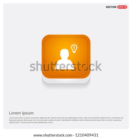 bulb concept Creative idea icon Orange Abstract Web Button - Free vector icon