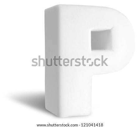 Photograph of White Dimensional Deco Letter P
