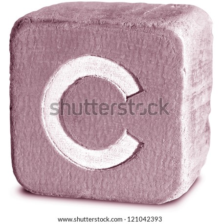 Photograph of Magenta Wooden Block Letter C