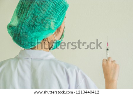 Doctors are preparing to injection, picture for about medical or science