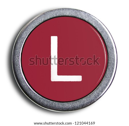Photograph of Old Typewriter Key Letter L
