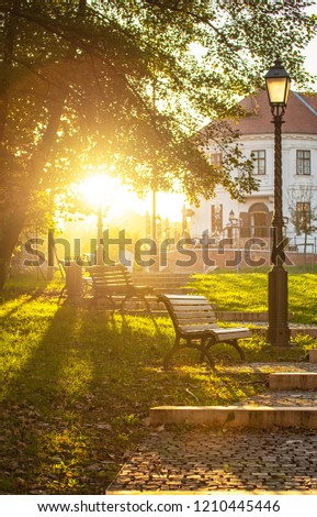 Street in Budapest with sun