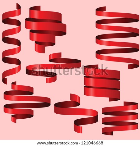 Red ribbons for your text, best for menu, vector illustration