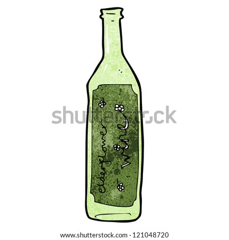 cartoon  elderflower wine bottle