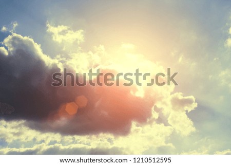 Beautiful sky with fluffy clouds