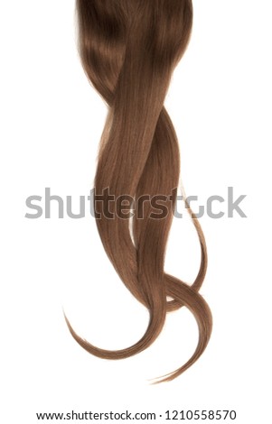 Brown (dark) natural hair, isolated on a white background 