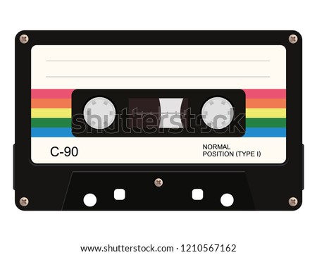 Cassette tape. Vector illustration Royalty-Free Stock Photo #1210567162